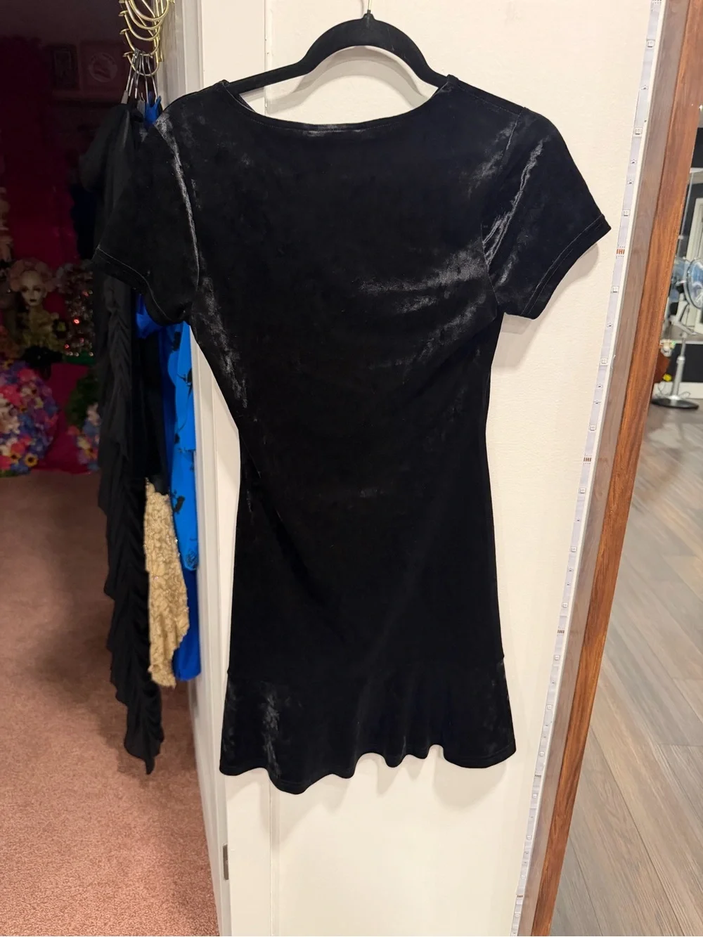 Forever 21 Black Velvet Mini A-Line Dress